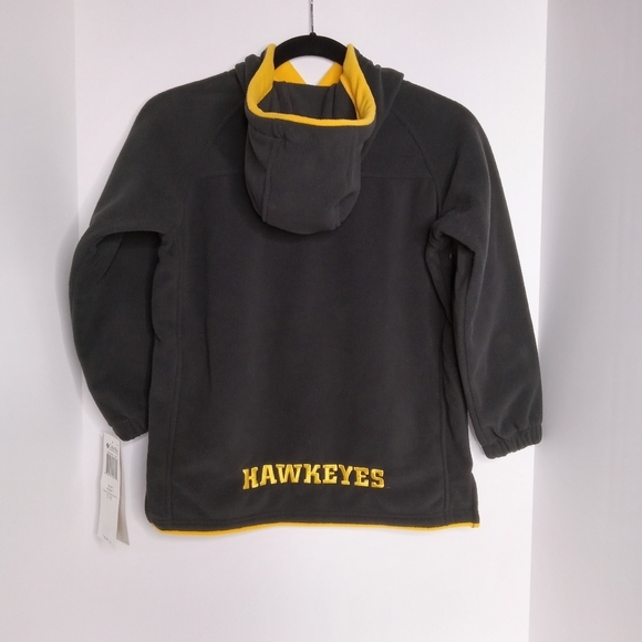 COLUMBIA IOWA HAWKEYES PULLOVER‎ FLEECE TOP W/HOOD SIZE 7 YOUTH NWT - Picture 4 of 15